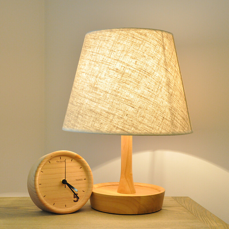 Mikatano Japanese Style Solid Wood Table Lamp Asian Linen Handmade Mikatano Japanese Style Solid Wood Table Lamp Asian Linen Handmade Lampshade Simple Warm Bedroom Bedside Learning Work Decoration Creative
