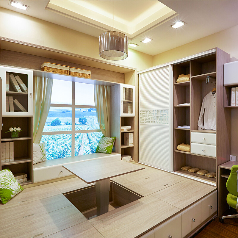 Curia tatami customization overall modern simple bedroom bed combination bay window study overall wardrobe customization Projection area/square meter 1800*2000