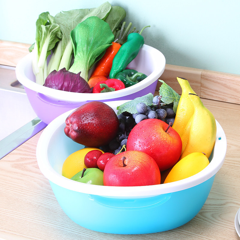 Camellia double-layer square round water filter sieve frame plastic dripping basket fruit basket multi-purpose vegetable washing basket washing fruit draining basket new green