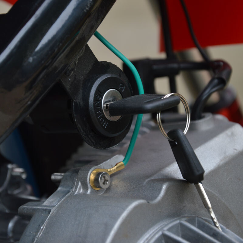 Langchuang 49cc mini motorcycle two-stroke small off-road vehicle fuel model uses electric charging mini sports car 2-stroke white small wheels