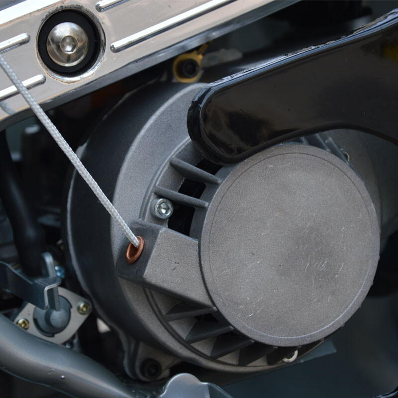 Langchuang 49cc mini motorcycle two-stroke mixed oil fuel version small sports car hand-start small fuel version red 2-stroke mixed oil