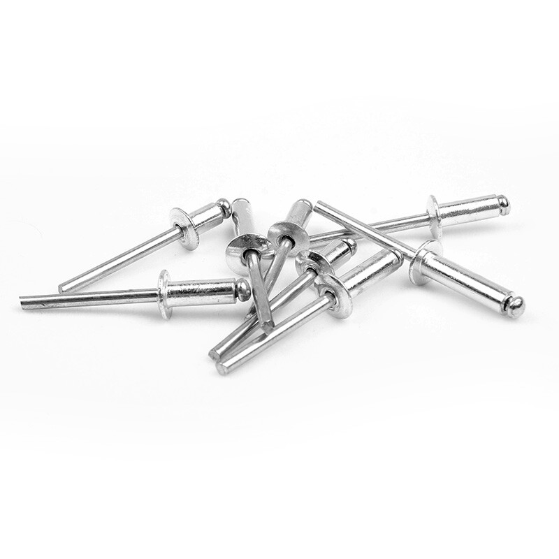 Guwanji aluminum core blind rivets, round head rivets, aluminum open K-shaped decorative nails, blind rivets, core blind rivets M4*10 (100 pieces) aluminum round head