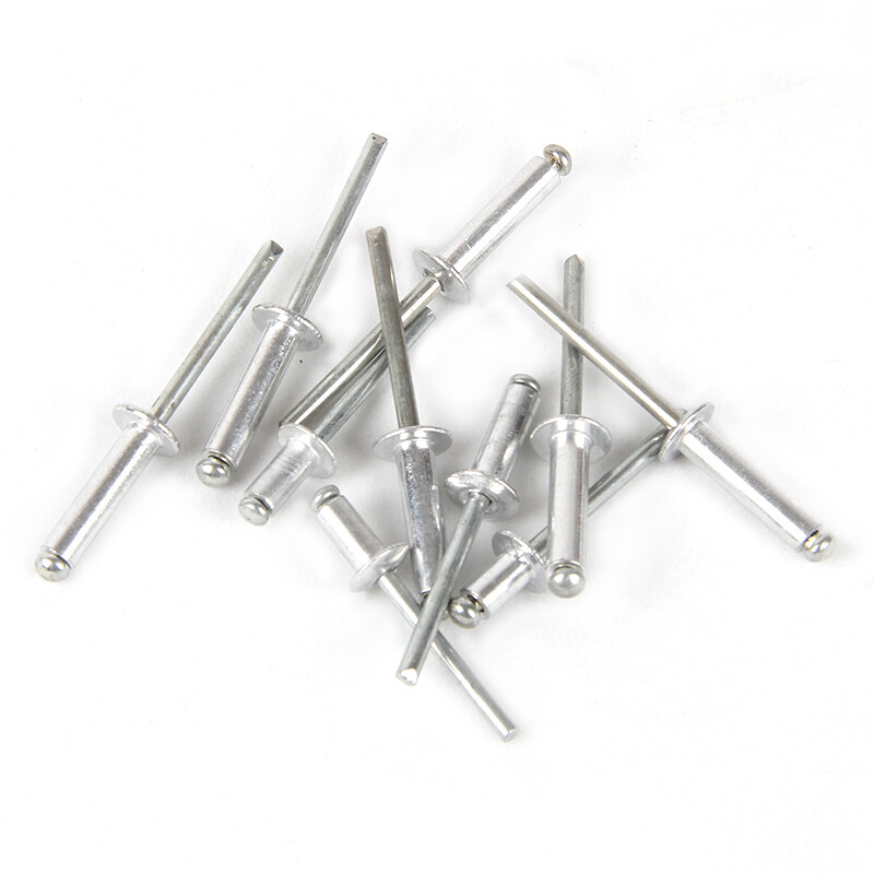 Guwanji aluminum core blind rivets, round head rivets, aluminum open K-shaped decorative nails, blind rivets, core blind rivets M4*10 (100 pieces) aluminum round head