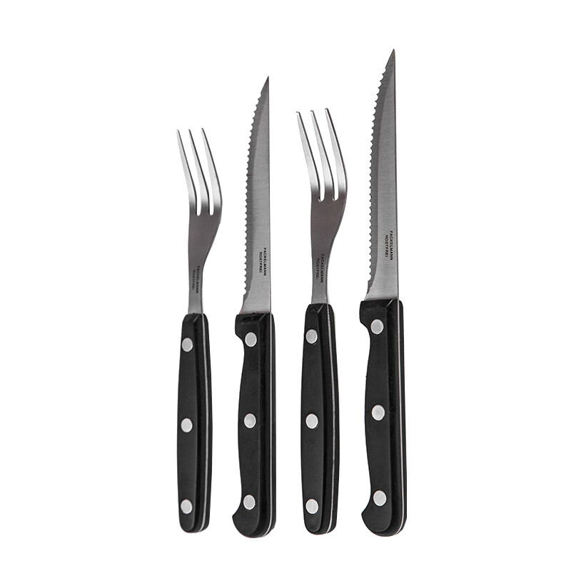 Germany Fackelmann Serrated Knife Steak Fork Germany Fackelmann Serrated Knife Steak Fork Set Electric Wooden Handle Four Pieces 5225581