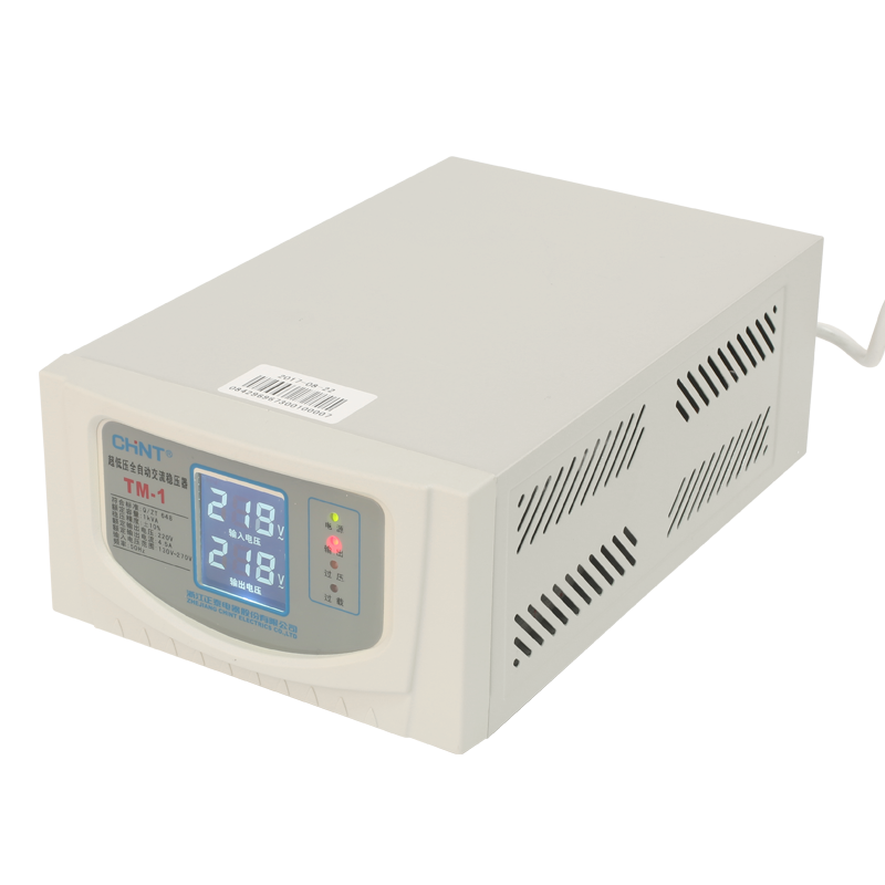 Chint (CHNT) ultra-low voltage fully automatic AC voltage regulator 220v single-phase voltage regulator TM-1kw 1000w household power supply voltage regulator