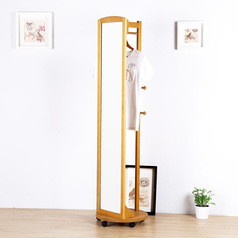 Yuemao Mobile Rotating Floor Mirror Modern Minimalist Full Length Yuemao Mobile Rotating Floor Mirror Modern Minimalist Full Length Storage Ing Wood Color Cyj 2018 Na