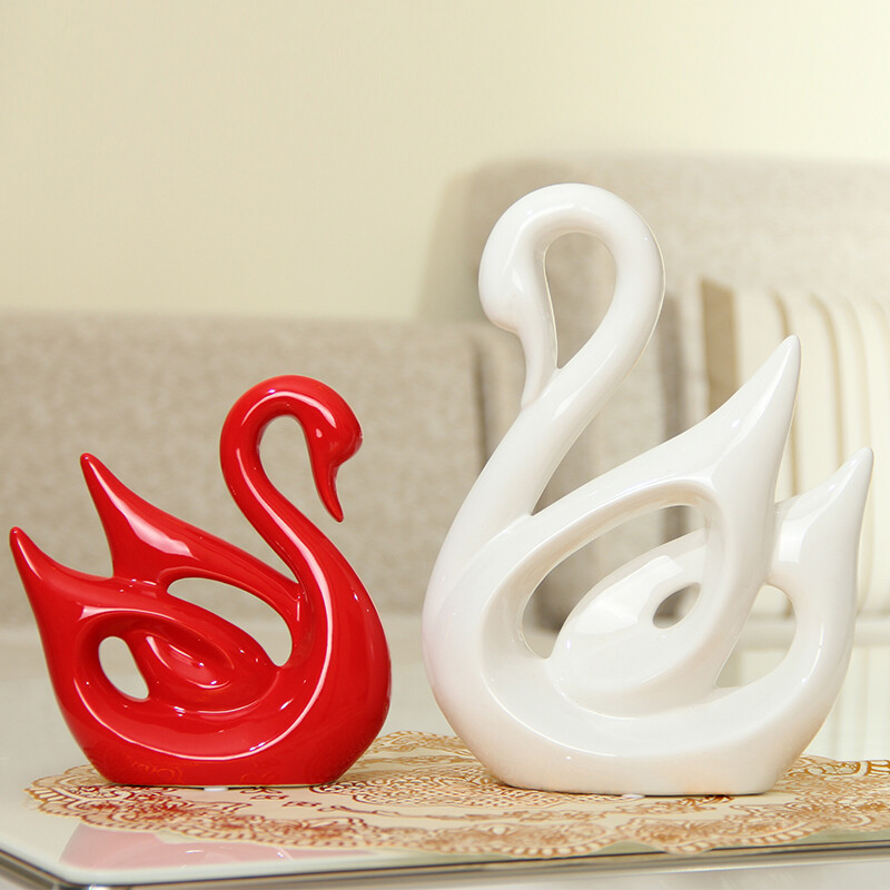 1g Red And White Swan Home Ceramic Ornaments Crafts Creative 1g Red And White Swan Home Ceramic Ornaments Crafts Creative Living Room Decoration Tv Cabinet Wine Porch Office Furnishings Pea