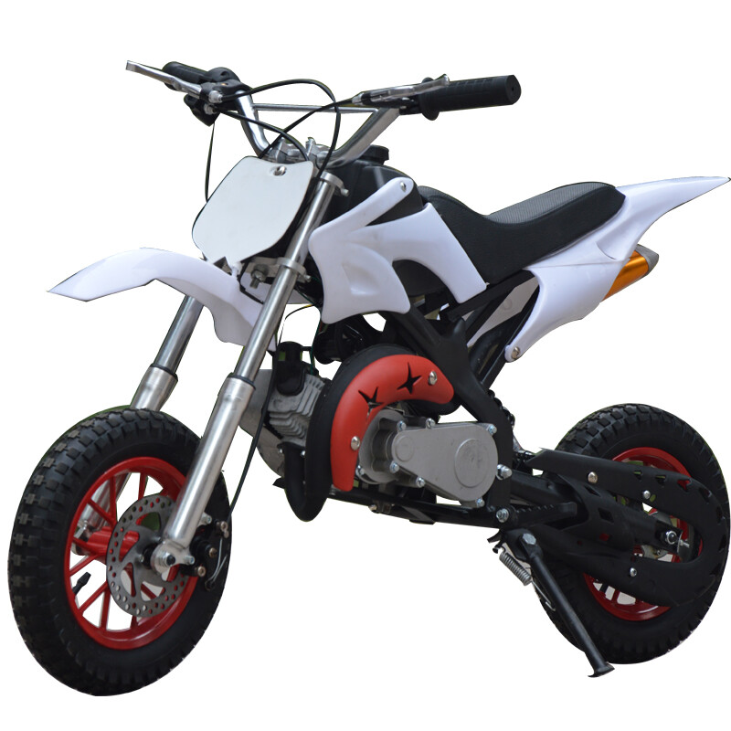 Langchuang 49cc mini motorcycle two-stroke small off-road vehicle fuel model uses electric charging mini sports car 2-stroke white small wheels