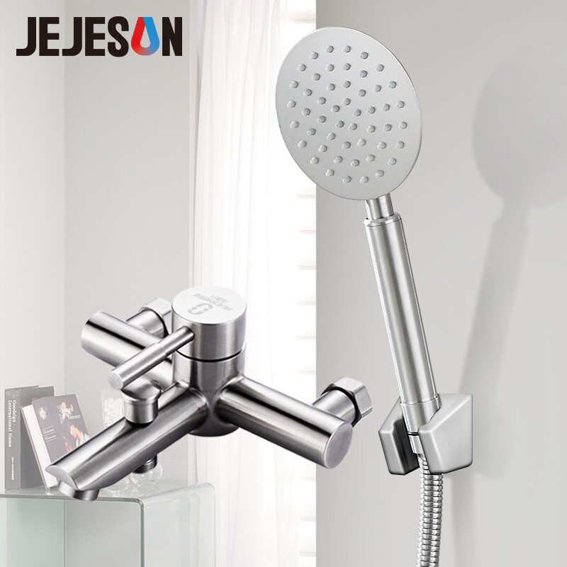 Bathtub Faucet 304 Stainless Steel Hot And Cold Shower Bathtub Faucet 304 Stainless Steel Hot And Cold Shower Bathroom Set Lift Rack Mixing Valve Accessories