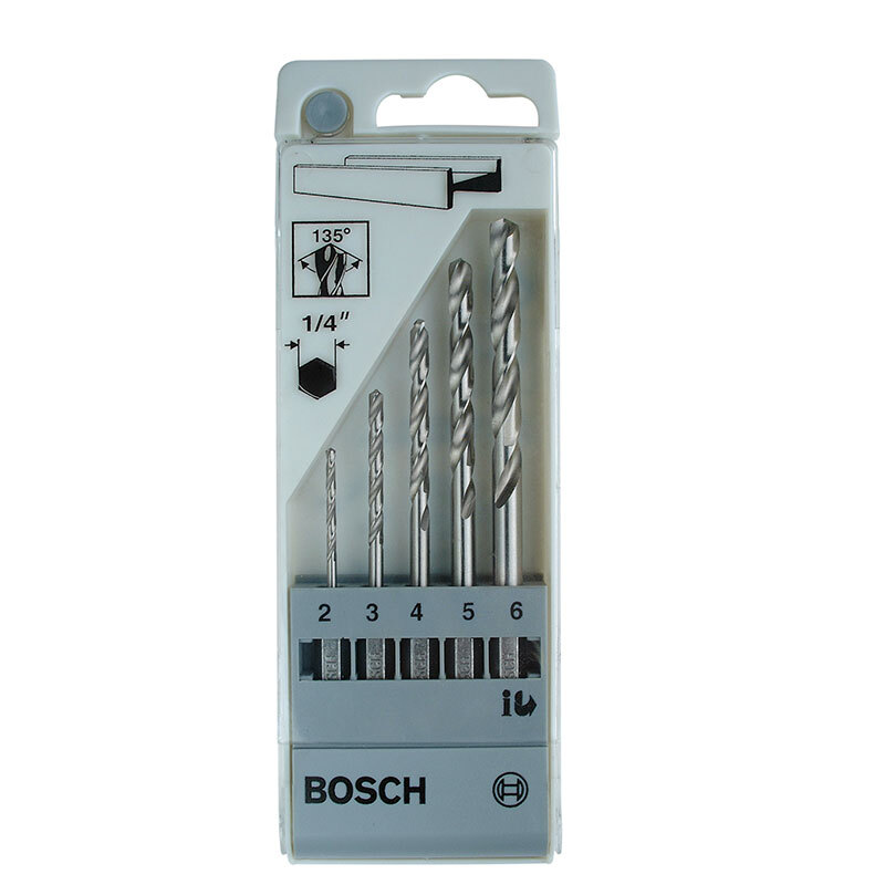 BOSCH 5-piece hexagonal handle metalworking twist drill bit set