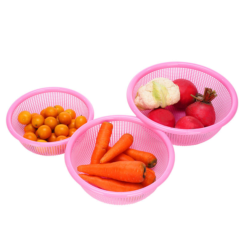JEKO&JEKO vegetable washing basket hollow fruit and vegetable washing basin drain basket household vegetable washing basket three-piece set random color