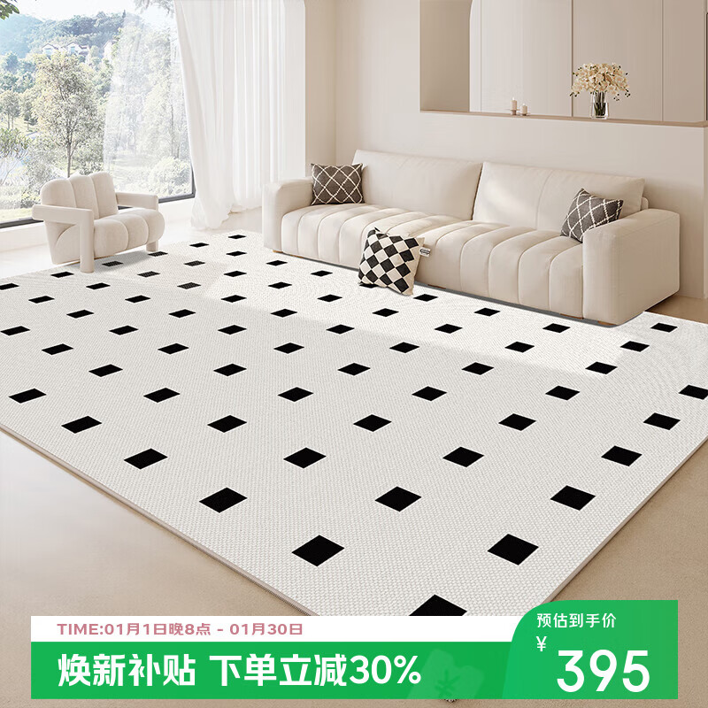 Budis carpet living room bedroom bedside blanket modern light luxury high-grade loop velvet home sofa coffee table mat large area can be customized thickened loop velvet -Venus 01 200*300CM