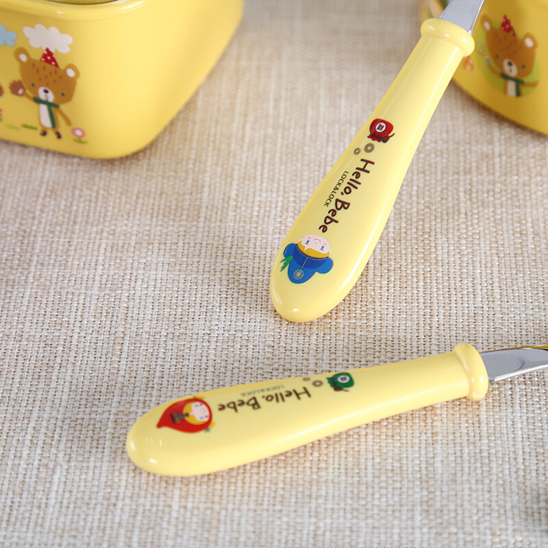 LOCK&LOCK children's fork and spoon set imported stainless steel elementary school tableware, universal for boys and girls, 2-piece fork and spoon set