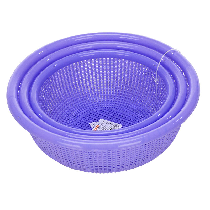 JEKO&JEKO vegetable washing basket hollow fruit and vegetable washing basin drain basket household vegetable washing basket three-piece set random color