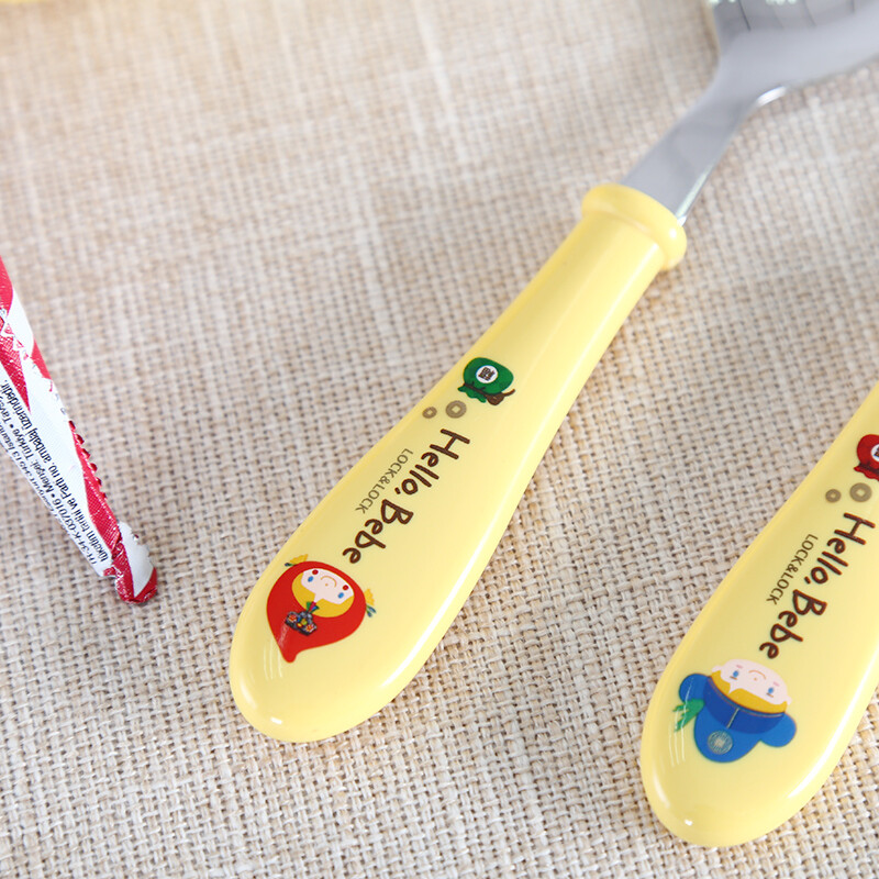 LOCK&LOCK children's fork and spoon set imported stainless steel elementary school tableware, universal for boys and girls, 2-piece fork and spoon set