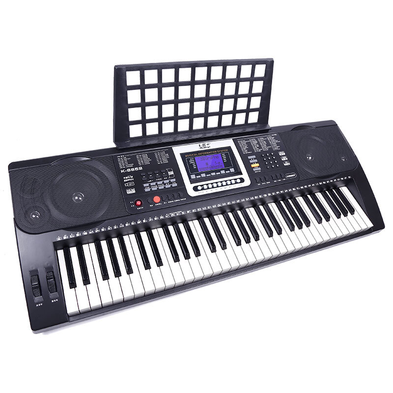 Meirkergr MK-8690 61-key velocity-sensitive piano key multi-functional beginner teaching electronic piano instrument connected to microphone headset U disk mobile phone pad with piano stand