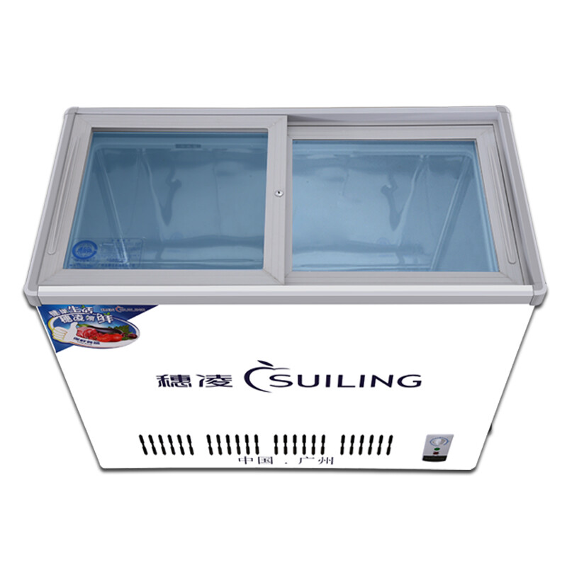 Suiling (SUILING) commercial horizontal convenience store beer and beverage cabinet can be filled with water, the refrigerator can be used to raise fish, stainless steel liner glass door water cabinet, large capacity single temperature fresh-keeping refrigerated display cabinet, stainless steel liner can be filled with water to raise fish, 205 liters 1 meter refrigerated