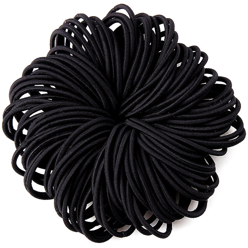Beauty language black thin rope hair rope rubber band 100 high elastic rubber bands hair rope hair ring head rope leather case MF0615