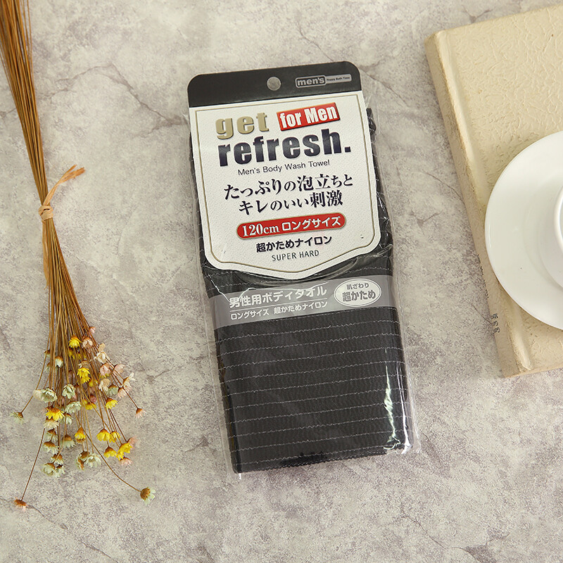 Qingyou Japanese imported men's bath towel, long strip for back rubbing and exfoliation, strong nylon polyester bath towel for men, QYK-056 bubble standing thorn 120CM