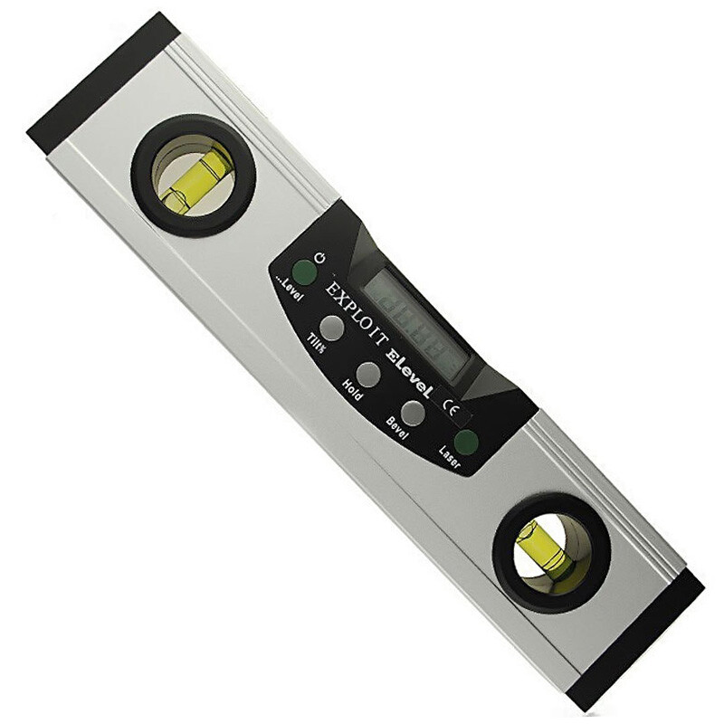 EXPLOIT digital display level, cross-light laser line meter, strong magnetic angle ruler, slope ruler, level decoration tool, 9-inch laser type