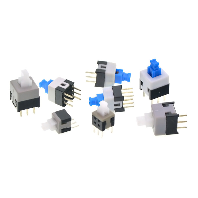 TaoTimeClub push button switch 5.8*5.8-8.5*8.5MM self-locking lockless switch 10 pcs 5.8*5.8MM self-locking switch single row/3 feet (10 pcs)