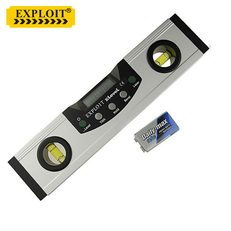 EXPLOIT digital display level, cross-light laser line meter, strong magnetic angle ruler, slope ruler, level decoration tool, 9-inch laser type