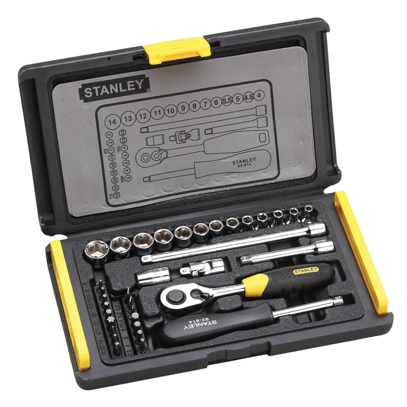 Stanley (STANLEY) 35-piece set 6.3mm series metric tool box set multi-functional household combination set 94-691