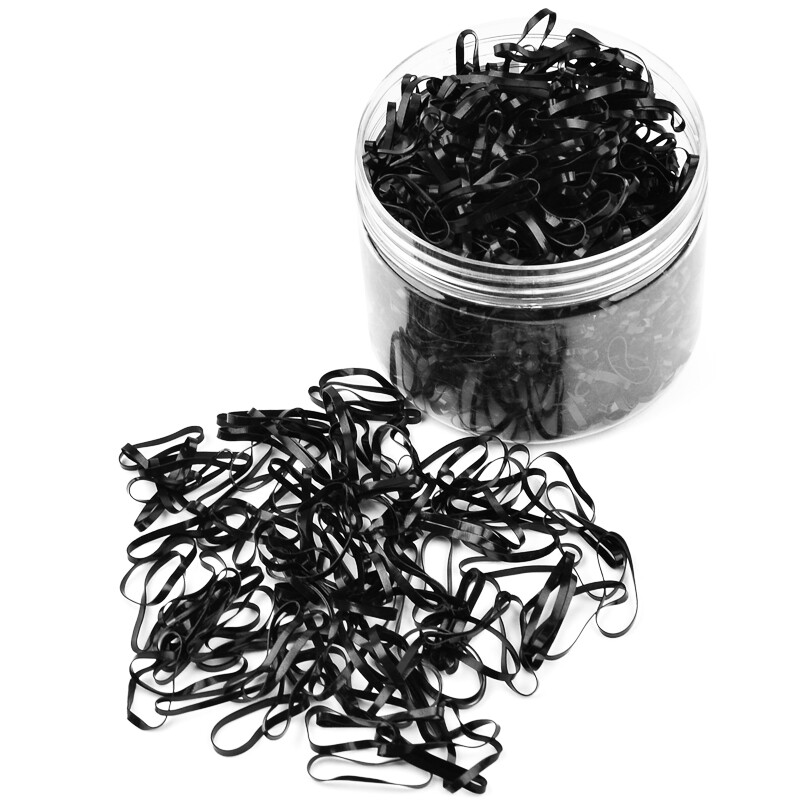 Meifuyu disposable rubber band headband black, thickened 500 pieces, high elastic hair band rubber band hair band MF0617