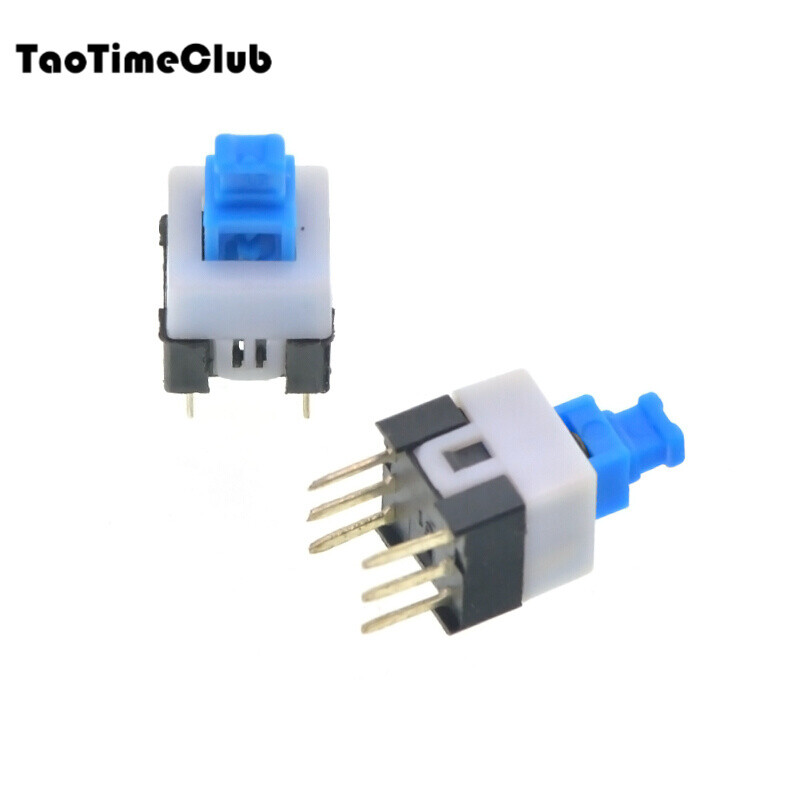 TaoTimeClub push button switch 5.8*5.8-8.5*8.5MM self-locking lock-free switch 10 pcs 7*7MM lock-free switch double row/6 feet (10 pcs)