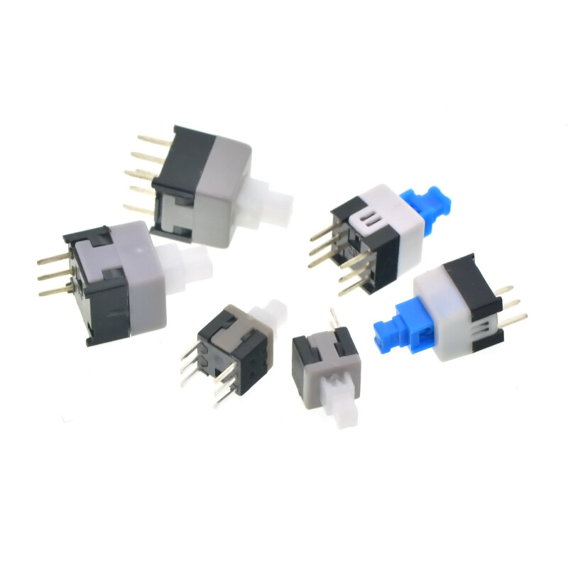 TaoTimeClub push button switch 5.8*5.8-8.5*8.5MM self-locking lockless switch 10 pcs 5.8*5.8MM self-locking switch single row/3 feet (10 pcs)