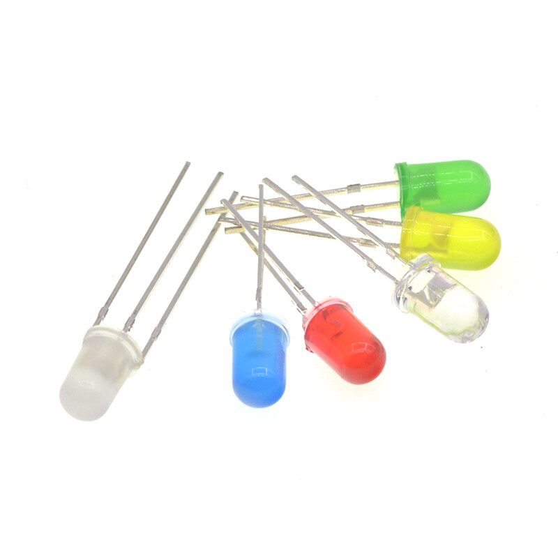 TaoTimeClub 5mm light-emitting diode LED lamp beads, high brightness white hair, red, yellow, blue and green, common yin and yin, purple, colorful, full red and green hair, 5mm common yin, four legs and three colors, full color red, green and blue (10 pieces)