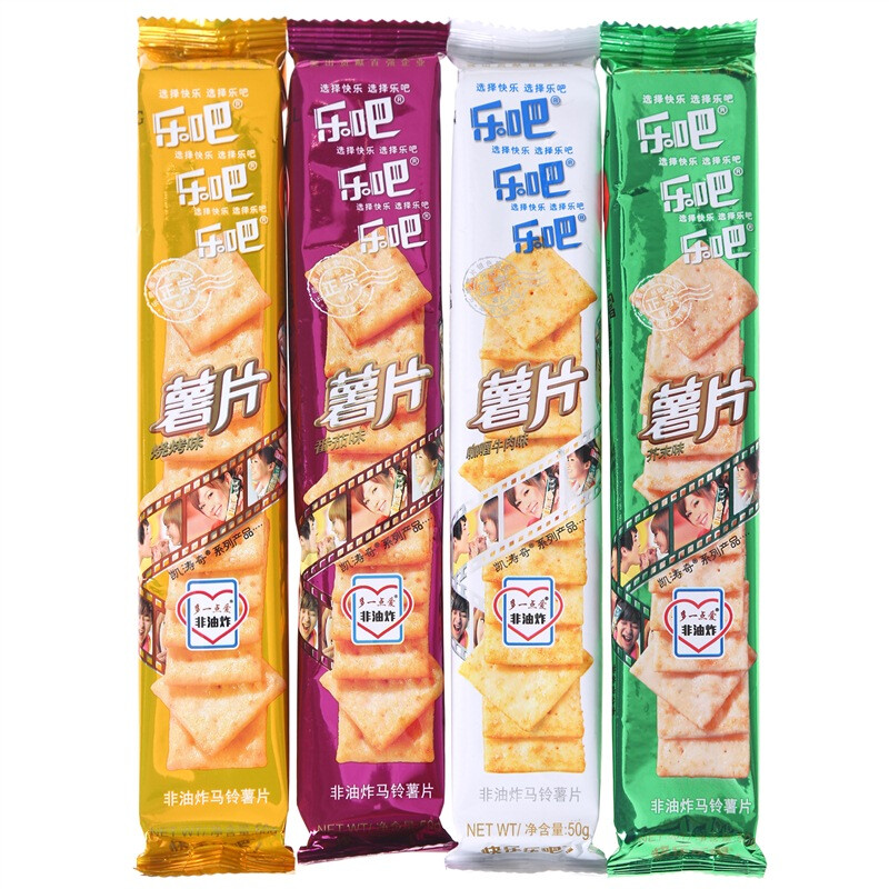 Leba Non-Fried Potato Chips Popular Products Snack Mix 200g (Random Flavor 50g*4 Pack)