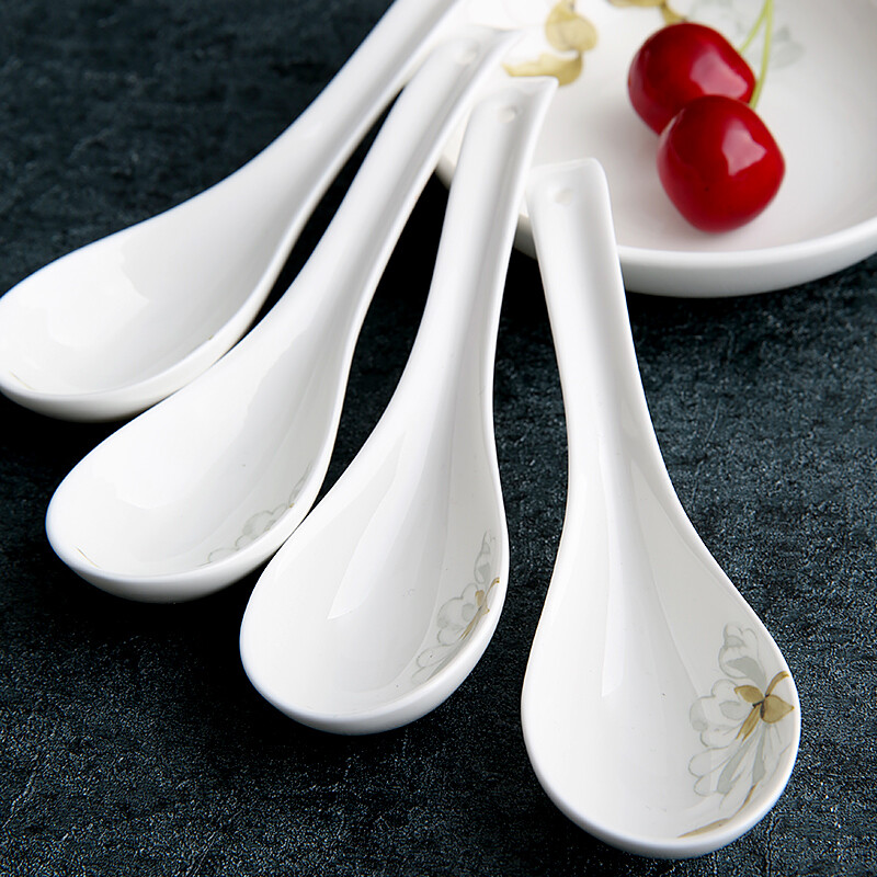 Yuquan tableware set Chinese household ceramic tableware rice bowls and plates kitchen set dishes and bowls Gaochun ceramics Green Spirit 20-piece set