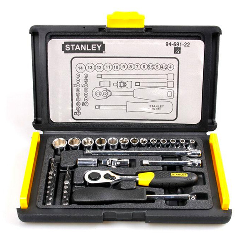 Stanley (STANLEY) 35-piece set 6.3mm series metric tool box set multi-functional household combination set 94-691