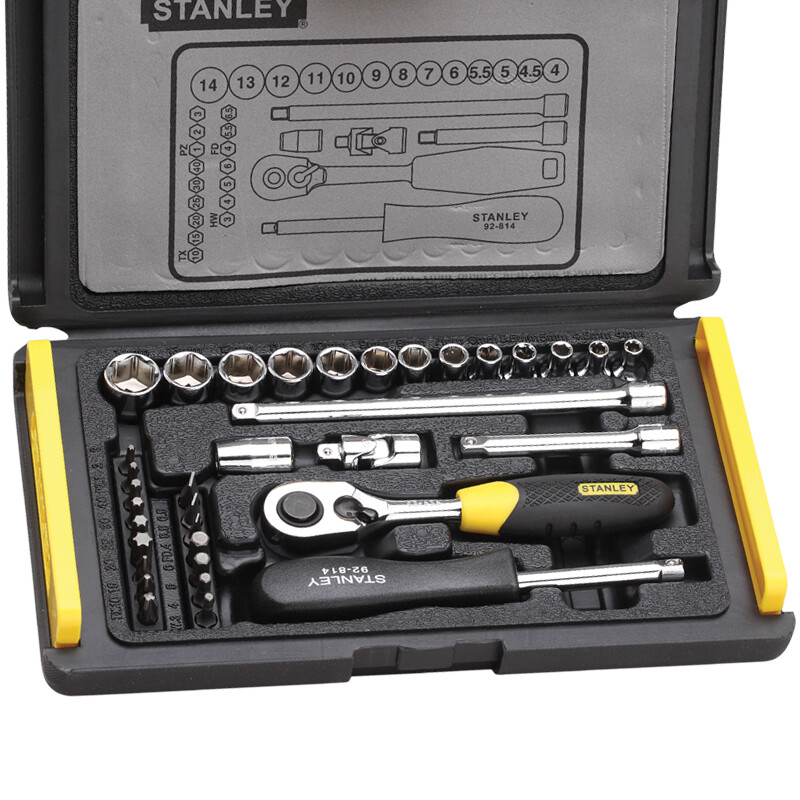 Stanley (STANLEY) 35-piece set 6.3mm series metric tool box set multi-functional household combination set 94-691