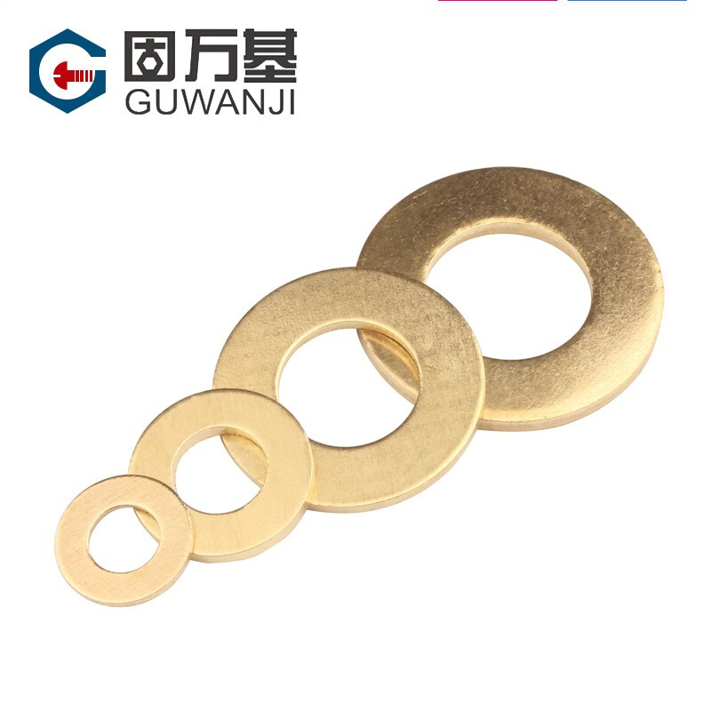 Guwanji copper gasket round gasket brass flat gasket flat gasket Washer metal flat gasket M3M4M5M6M8M20 M6*12*1 50 pieces