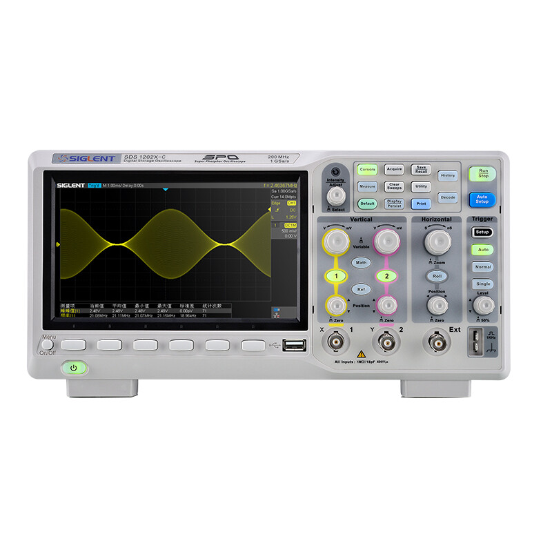 SIGLENT digital oscilloscope dual-channel oscilloscope digital color screen fluorescent screen oscilloscope SDS1202X-C SDS1202X-C standard (bandwidth 200M)