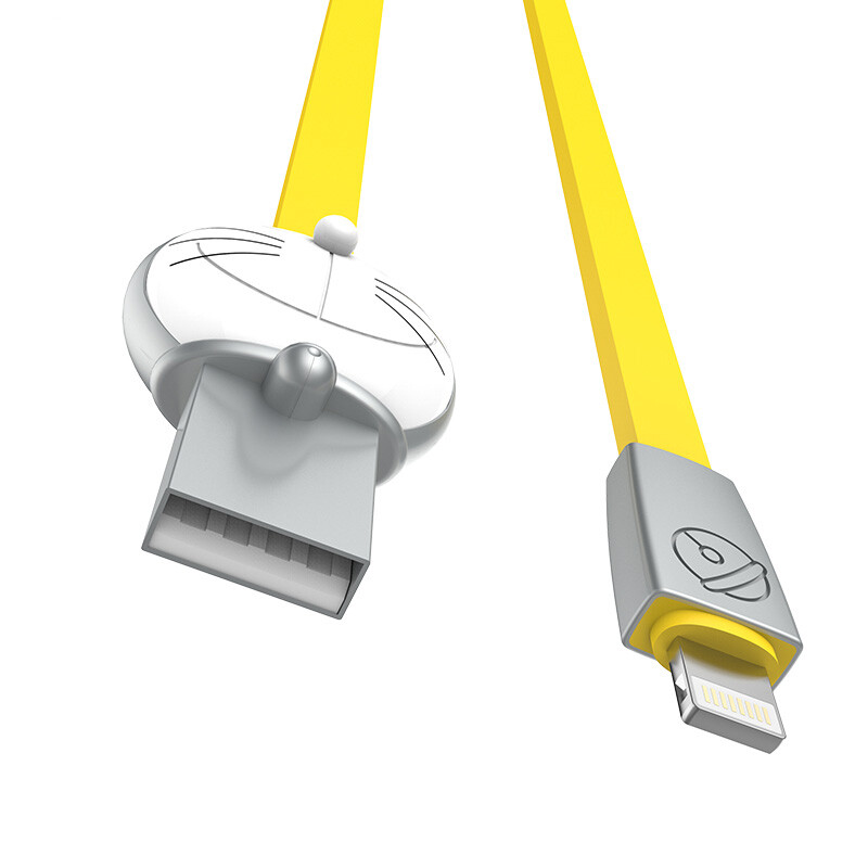 Doraemon zinc alloy data cable yellow