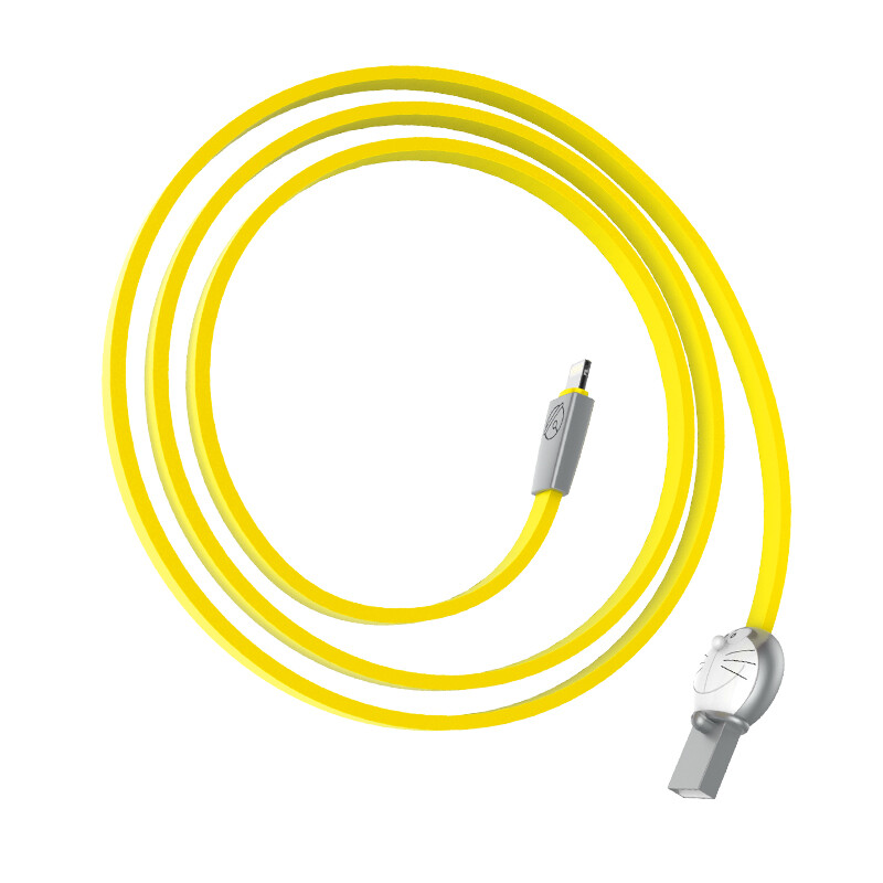 Doraemon zinc alloy data cable yellow