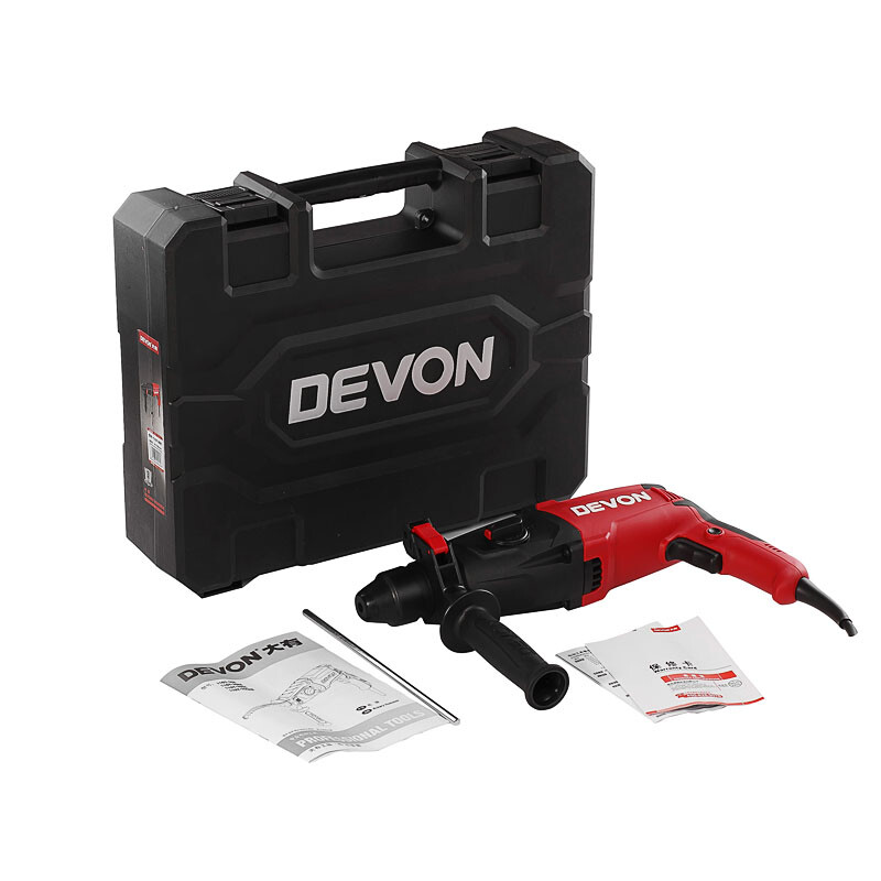 Devon three-function light electric hammer 1107-26DE drilling, hammering, adjustable speed, high-power tool box set
