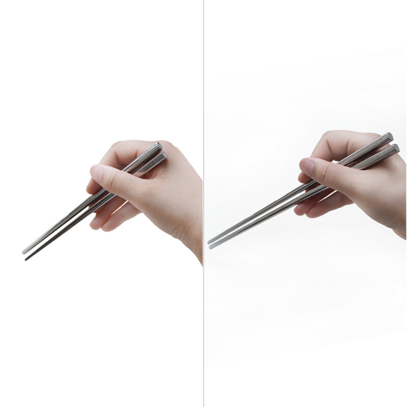 HHFA portable tableware set 304 stainless steel spoons, chopsticks and forks, children and students travel tableware set, Korean spoon and chopsticks two-piece set (small size)