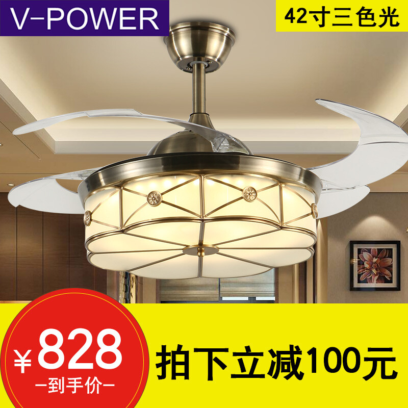 V Power Living Room Dining Bedroom Fan Lighting Led V Power Living Room Dining Bedroom Fan Lighting Led Invisible Ceiling Light Chandelier Modern Minimalist Fashion Remote