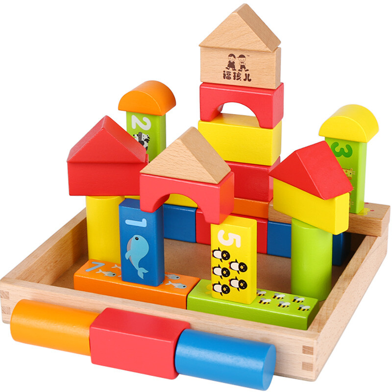 Fu Bao Children Wooden Baby Building Blocks Toys Assembling Large Fu Bao Children Wooden Baby Building Blocks Toys Assembling Large Pieces Of Wood Can Be Bitten Enlightenment Girls Early Education Intellectual