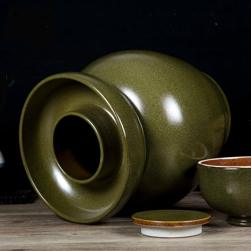 Yayan Ceramics Jingdezhen Ceramic Pickle Jar Home Capacity Pickle Jar Pickle Jar Pickle Jar Pickle Jar Pickled Meat Salted Chicken and Duck Egg Jar (10 catties water capacity) 5L
