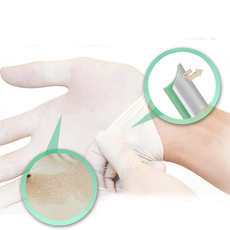 Hermes disposable latex gloves durable 100 pieces milky white TLFCMD medium size M