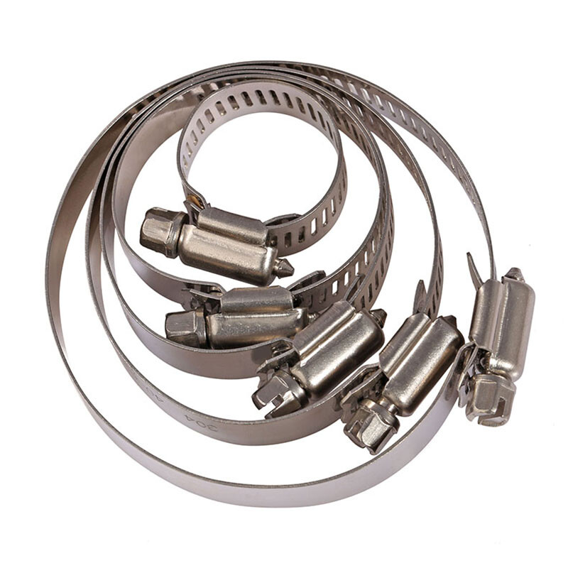 304 stainless steel hose clamp, pipe clamp, pipe clamp, pipe clamp, live clamp, water pipe, range hood, washing machine gas pipe, diameter 8-12mm, 5 pieces