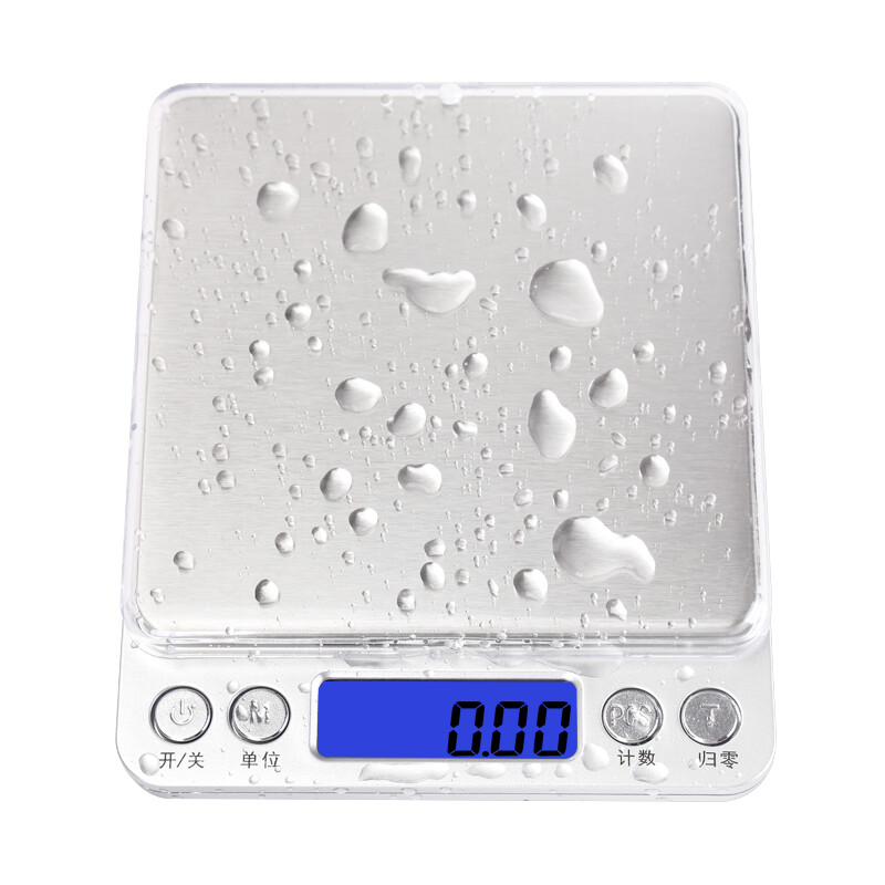Yongcai Electronic Jewelry Scale Household High-Precision Baking Scale Gram Scale Kitchen Scale Food Scale Accurate 0.1g Small Balance Gram Scale 500g/0.01g Battery Double Tray Model