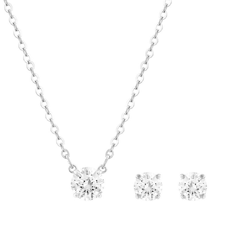Swarovski Ice Margin Attract Round Necklace Female Swarovski Ice Margin Attract Round Necklace Female Earring Set Counter With The Same Paragraph