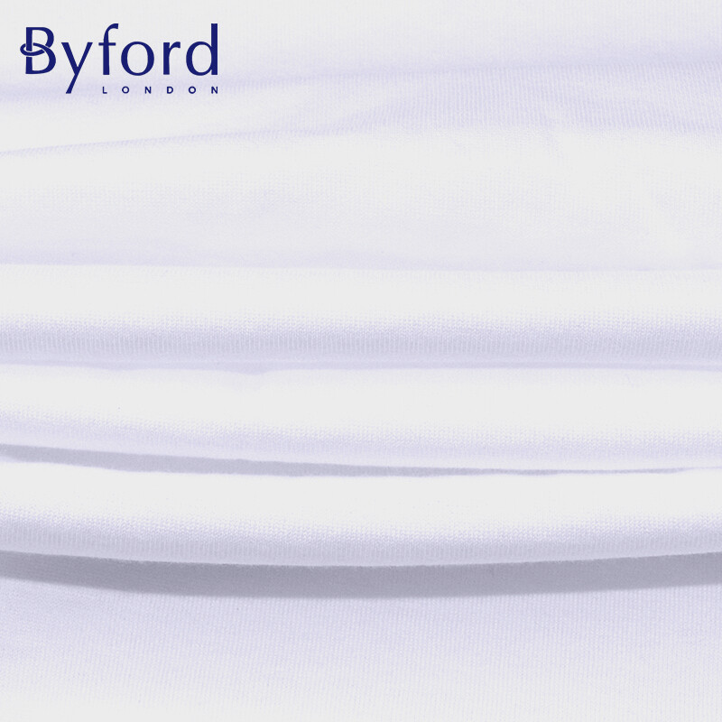 BYFORD men's v-neck short-sleeved T-shirt bottoming shirt men's Egyptian cotton sports bra men's business commuting casual SMW2227 white M