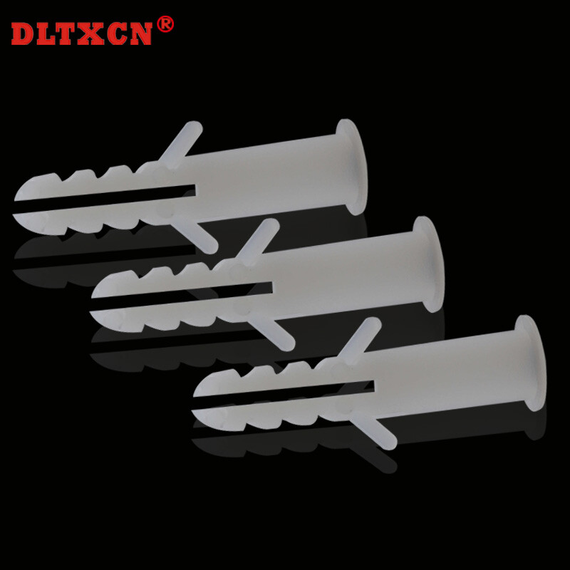 DLTXCN round plastic expansion tube plastic expansion plug white rubber plug nylon expansion plug M 6/8/10/12mm6mm 6mm1000 pieces